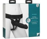 Be Bold 8 Inch Large Dong 2 Piece Hollow Silicone Strap-On Set Black STRAP-ONS