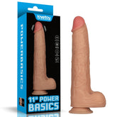 Power Basics 11 Inch Vibrating Dildo – Waterproof Large Dildo Flesh Dongs Realistic