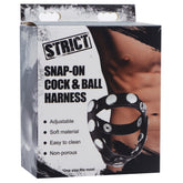 Snap-On Cock and Ball Harness for Enhanced Male Pleasure Black COCK RINGS Adjustable