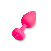 Gplug Large Neon Rose Silicone Anal Plug 3.9cm Pink Butt Plugs - Vibrating