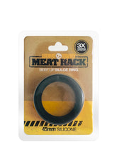 Meat Rack Cock Ring Black 44mm Inner Diameter with 3x Stretch Black COCK RINGS