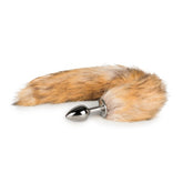Fox Tail No 1 Silver Plug with Faux Fur Tail and Aluminum Butt Plug Silver Tails