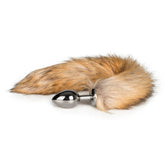 Fox Tail No 2 Silver Butt Plug with Faux Fur Tail Silver Tails