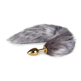 Fox Tail No 5 Gold Plug with Soft Faux Fur Tail Gold Tails