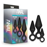 Anal Adventures Platinum Silicone Loop Plug Kit Black > Anal Range > Butt Plug Kits