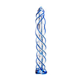 Sexus Glass Dildo Blue Helix 18.7 Centimeters Clear DONGS Glass