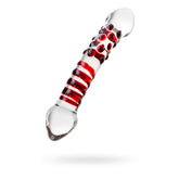 Sexus Glass Dildo Red Delight 19cm Elegant Clear DONGS Glass