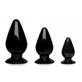 Triple Cones 3 Piece Anal Plug Set in Black Black > Anal Range > Butt Plug Kits