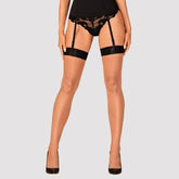 Obsessive Black See-Through Stockings Classic Sexy Hosiery Black Small Medium Hosiery
