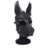 Dog/Pup Hood Black Adjustable Fit with Eye Cut-Out Black Masks