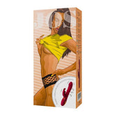 Jos Tenty Rabbit Vibrator with Moving Shaft Rings for G-Spot and Clitoral Stimulation Burgundy VIBRATORS-RABBIT