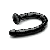 Hosed 19 Inch Realistic Anal Dildo Black Butt Plugs - Vibrating