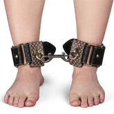 Rebellion Reign (Black) Faux Leather Adjustable Ankle Cuffs – Padded Restraint Cuffs Brown > Bondage Gear > Restraints