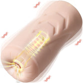Suctroker Dual Density Vibrating Sucking Vaginal Masturbator – Vibrating Masturbator Flesh > Sex Toys For Men > Masturbators > Vibrating
