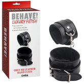 Obey Me Leather Hand Cuffs – Adjustable Metal Hook Handcuffs > Bondage Gear > Handcuffs