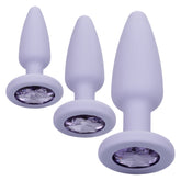 First Time Crystal Booty Kit Purple 3 Graduated Silicone Anal Plugs with Crystal Base > Anal Range > Jewel Butt Plugs