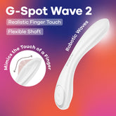 Satisfyer G-Spot Wave 2 - - 23.6 cm USB Rechargeable Flicking Tip Vibrator White VIBRATORS-PREMIUM