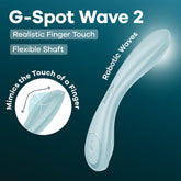 Satisfyer G-Spot Wave 2 - Ice - Ice 23.6 cm USB Rechargeable Flicking Tip Vibrator Blue VIBRATORS-PREMIUM