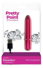 Pretty Point 4in Power Bullet Pink Vibrator with 10 Functions Pink BULLETS