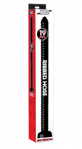 Hosed 19 Inch Ribbed Anal Snake Black 20 Inches Black Dongs Big