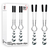 Adam & Eve Eve's Naughty Nipple Clips for Intense Pleasure Chrome Nipple Clips