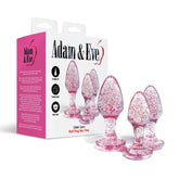 Adam & Eve Glitter Gem 3-Piece Butt Plug Set - Pink Sparkle Pink > Anal Range > Jewel Butt Plugs