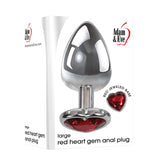 Adam & Eve Red Heart Gen Anal Plug - Large 9.5 cm Design Chrome > Anal Range > Jewel Butt Plugs