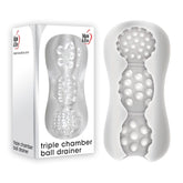Adam & Eve Triple Chamber Ball Drainer Stroking Toy Clear Strokers - Manual