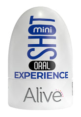 Alive Mini Shot Masturbator Mouth Realistic Oral Experience Compact White Strokers - Manual