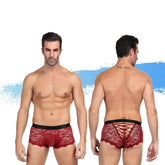 Ashella Lingerie Mica Red Lace Boxer Brief L/XL Waist 81-86cm Mens Trunks