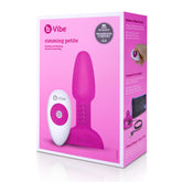 B-Vibe Rimming Petite Rotating and Vibrating Remote Control Plug in Fuchsia Butt Plugs - Vibrating