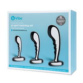 B-Vibe Stainless Steel P-Spot Training Set 3-Piece Prostate Plug Set with Weighted Plugs Prostate Tools