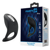 Party Up King – USB Rechargeable Silicone Cock Ring Black > Cock Ring > Vibrating