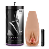 M Elite Soft and Wet Renata Vibrating Vagina Stroker Tan Flesh Brown Strokers - Auto