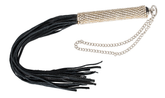 Bad Kitty Mini Whip Rhinestone Black 40 cm with Rhinestone Handle Whips & Paddles