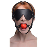 Blindfold Harness with Ball Gag Black Gags