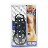 Blue Line 5 Ring Rubber Gates of Hell with Lead COCK RING Set