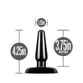 Blush Basic Small Anal Plug Tapered Black for New Sensations Butt Plugs