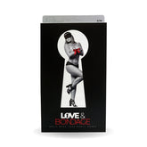 Bondage Set Split Back Lace Booty Short S/M Black with Satin Bow and Satin Restraint Costumes