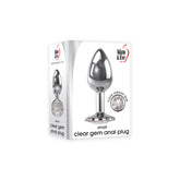 Adam & Eve Clear Gem (Metallic) – Small Metal Butt Plug 7.1 cm Chrome > Anal Range > Jewel Butt Plugs