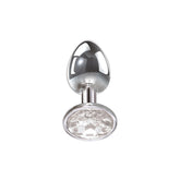 Adam & Eve Clear Gem Small Metal Anal Plug – 7.1 cm Small Butt Plug > Anal Range > Jewel Butt Plugs