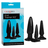 CalExotics Anal Trainer Kit Black 3 Graduated Sizes with Flanged Base > Anal Range > Butt Plug Kits
