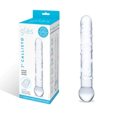 Callisto Clear Glass Dildo 7 Inch Spiraled Design for Pleasure DONGS Glass