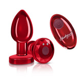 Cheeky Charms Red Vibrating Metal Butt Plug Medium Butt Plugs - Vibrating
