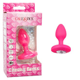 Cheeky Gems Medium Vibrating Probe Pink with Gem Accent and 10 Vibration Modes Butt Plugs - Vibrating