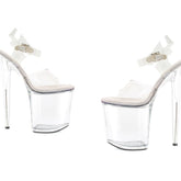 Clear Platform Sandal 8 Inch for Glamorous Footwear 9 Heels