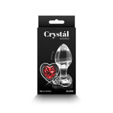 Crystal Desires Red Heart Medium 8.4 cm Glass Butt Plug 3.3 Inches Clear GLASS TOYS