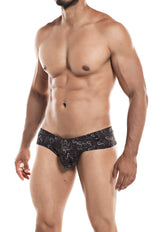 Cut For Men High Cut Cheeky Brief Dollars Small Black Print Mens Thongs