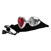 Adam & Eve Red Heart Gen Medium 8.25 cm Metallic Butt Plug > Anal Range > Jewel Butt Plugs