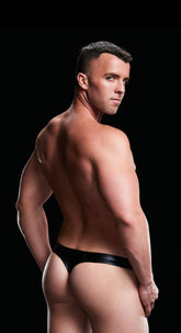 Envy Black Low Rise Mens Thong - Soft Comfortable Fit Black Medium Large Mens Thongs